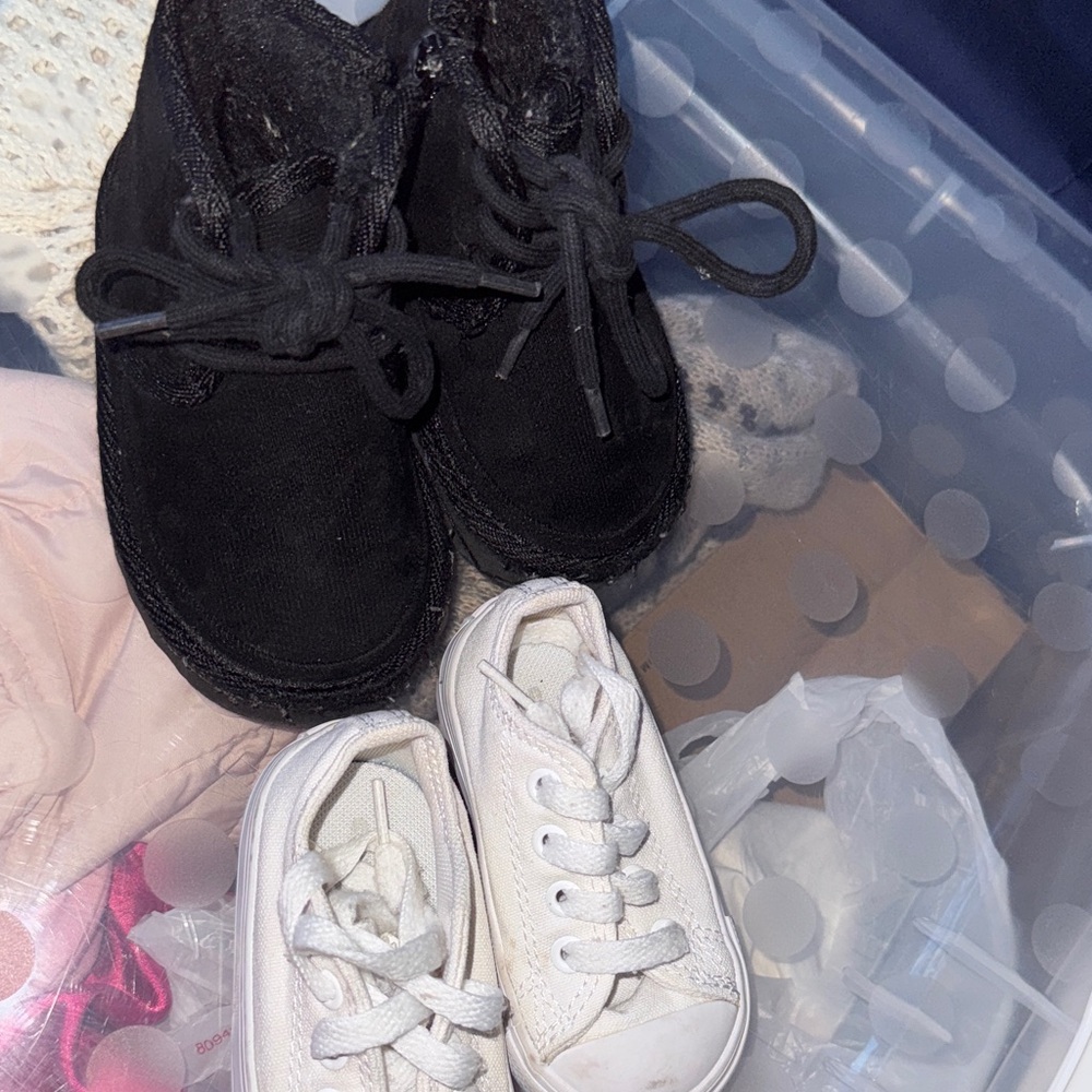 Kids Black and White Shoes